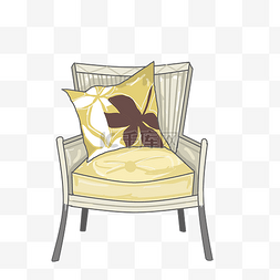 手绘黄色椅子插画