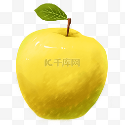绿叶水果元素图片_水果黄苹果