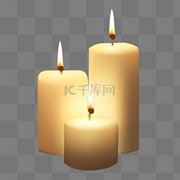 蜡烛白色图片_三根白色蜡烛png