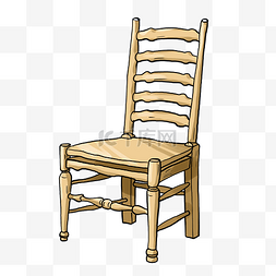 木制椅子图片_手绘竹制品椅子插画