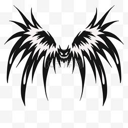 恶魔之翼黑色翅膀插画