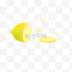 清新水果柠檬图片_清新风格果汁喷溅插画PNG图片