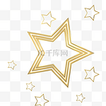 金色风格五角星漂浮点缀