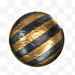 c4d透明球图片_C4D黑金质感立体圆球