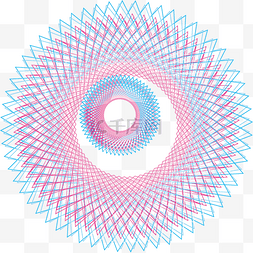 几何抽象圆形线条图片_唯美彩色线条图案元素