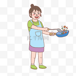后厨厨房图片_美食餐饮厨娘手绘人物