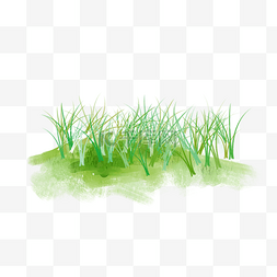 手绘清新绿色草地