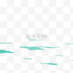 蓝色水面素材图片_蓝色水面波浪卡通png素材