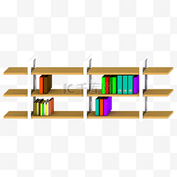 3D悬挂式木质书架