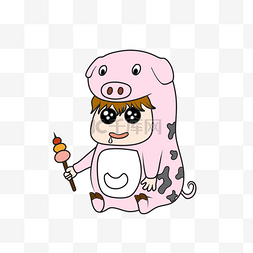 可爱动物卡通动物粉色猪卡通动物