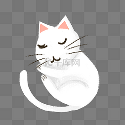 猫咪png下载图片_卡通白色可爱猫咪