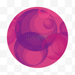 月亮气泡图片_抽象紫色艺术球体