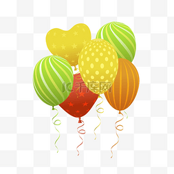 可爱竖图片_节日彩色气球装饰元素