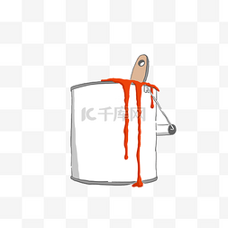 白色漆桶图片_橘色油漆桶