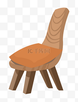 手绘棕色家具图片_手绘实木靠背椅