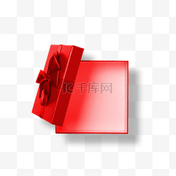 红色礼物包装盒免抠图