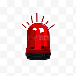 警报器动态图片_手绘红色警报器插画