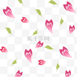 花瓣树叶的漂浮图片_漂亮的樱花花瓣插画