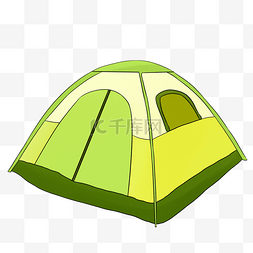 绿色帐篷png图片_卡通野外帐篷插画