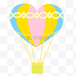 可爱大气球图片_矢量彩色上升的热气球