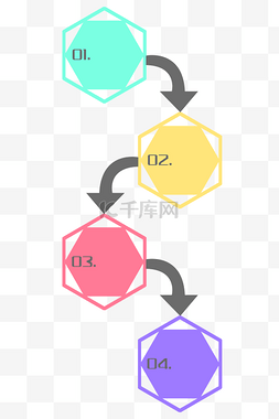 多边形箭头图表插画