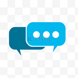 蓝色手绘的微信对话框
