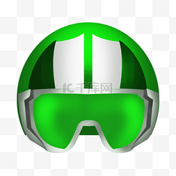 可爱的绿色头盔插画