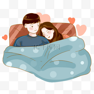 湘云眠芍图片素材_情人节情侣温馨相拥而眠