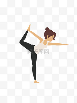 卡通健身瑜伽图片_卡通可爱做瑜伽的女孩ai元素