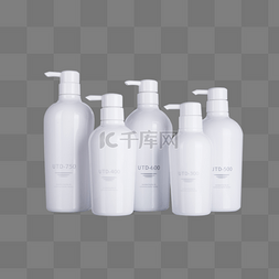 白色塑料瓶子图片_五个白色塑料按压型瓶子