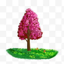 生发素材图片_春天粉色的树满树粉色花