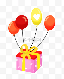 礼物气球装饰图片_星星礼物盒气球装饰