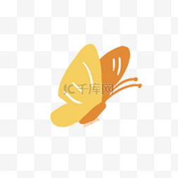 蝴蝶兰水滴图片_卡通黄色的蝴蝶免抠图