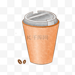 创意咖啡杯手绘插画