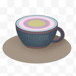 灰色圆弧茶杯元素