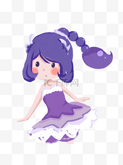 紫色小公主图片_紫色可爱小女孩 