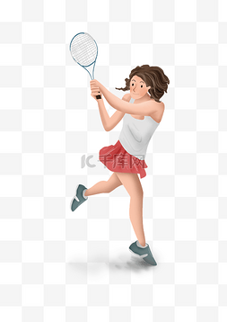 打网球的女孩 