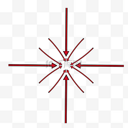 红色四处方向指向大气简约箭头