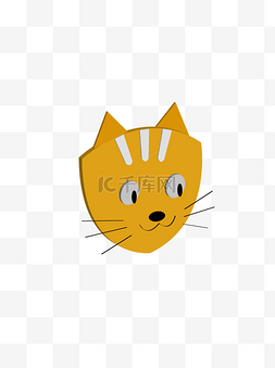 小猫可爱矢量图图片_2.5d元素之卡通可爱橘猫小猫头部