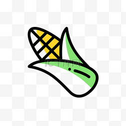 ppt免抠图图标图片_mbe风格蔬菜玉米素材图标