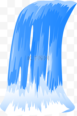 捞汁瀑布锅图片_卡通蓝色瀑布流水矢量图