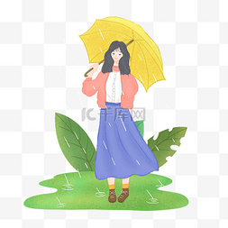 清明雨图片_清明雨中打伞的女孩