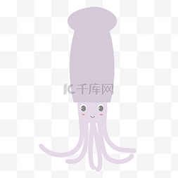 卡通手绘紫色章鱼
