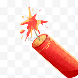 春节红色鞭炮插画图片_红色圆柱创意喜庆鞭炮元素