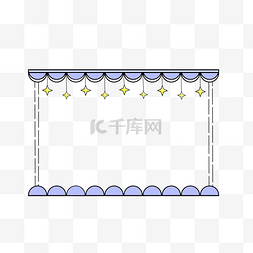 星星装饰背景图片_可爱星星卡通边框手绘插画