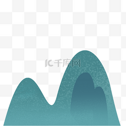 国风青图片_一座青绿色的双峰山