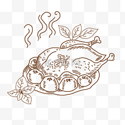 香喷喷的食物图片_小茴香土豆炖鸡插画