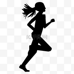 健身运动奔跑海报图片_女奔跑形象者剪影