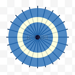 蓝色油纸伞卡通素材免费下载