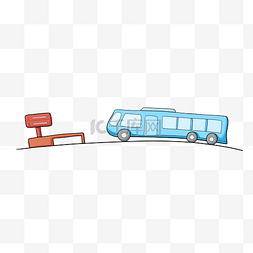蓝色的公交汽车